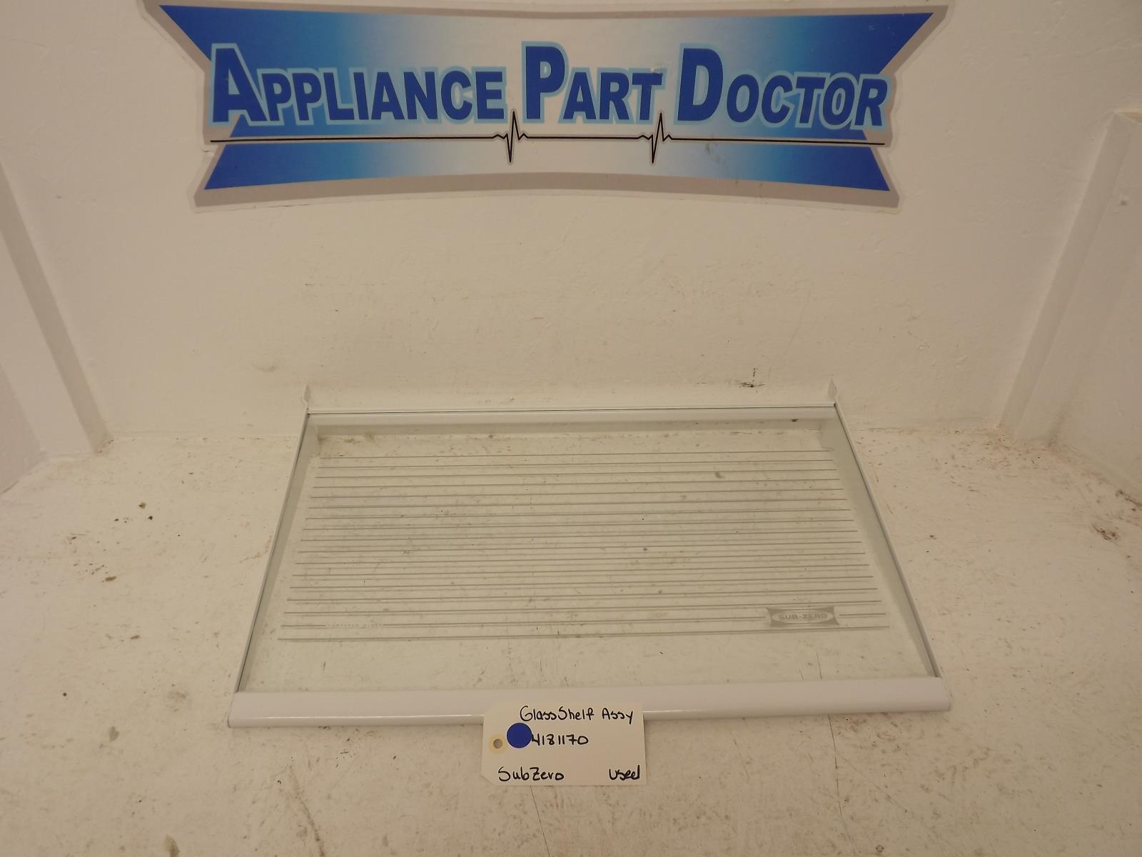 SubZero Refrigerator 4181170 Model #590 Glass Shelf Assy Used SubZero Refrigerator 4181170 Model #590 Glass Shelf Assy Used